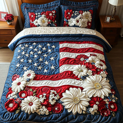 Stars and Blooms Harmony 3-Piece Quilted Bedding Set NCU0PT3710