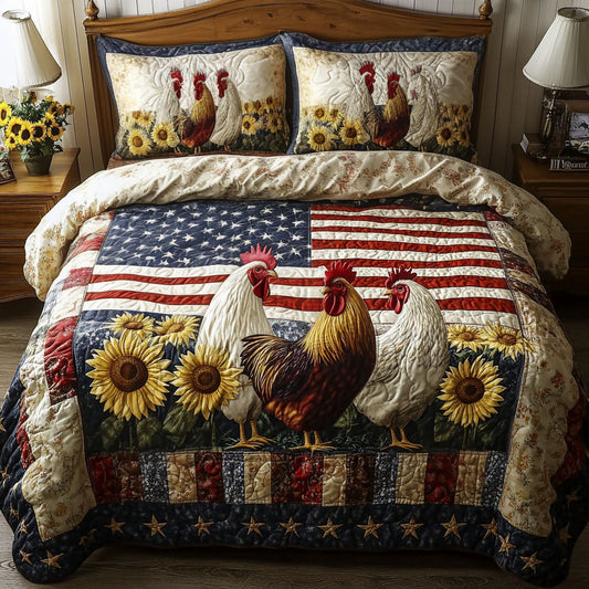 Stars and Feathers 3-Piece Quilted Bedding Set NCU0PT2708