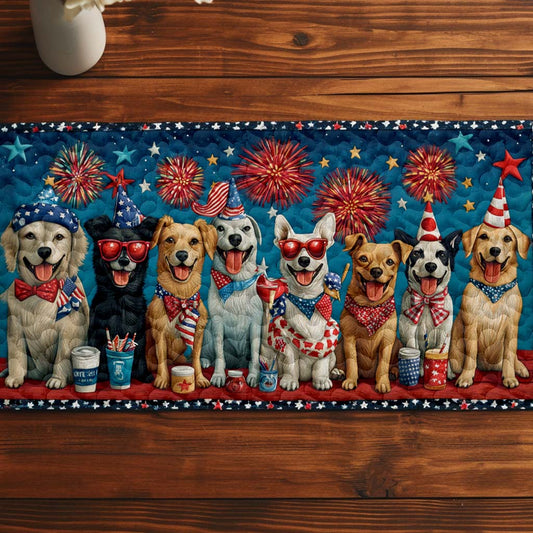 Stars and Paws Quilted Table Runner NCU0NT8183