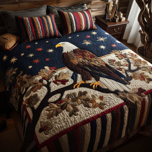 Stars and Stripes Eagle 3-Piece Quilted Bedding Set NCU0PT7657