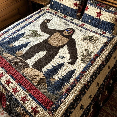 Stars and Stripes Sasquatch 3-Piece Quilted Bedding Set NCU0PT7732