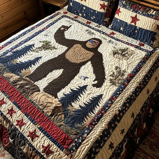 Stars and Stripes Sasquatch 3-Piece Quilted Bedding Set NCU0PT7732