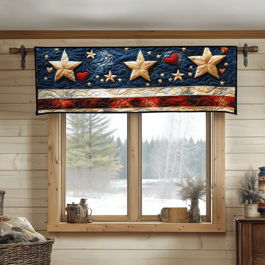 Stars and Stripes with Love Quilted Valance NCU0DV3929