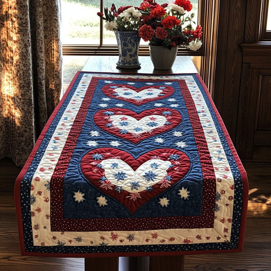 Stars in Our Hearts Quilted Table Runner NCU0PT3599