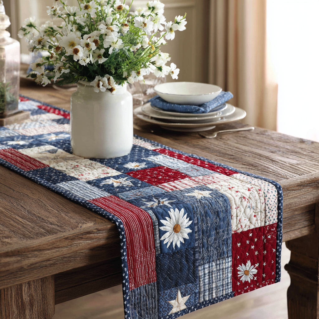 Stars of Freedom Quilted Table Runner NCU0PT7694