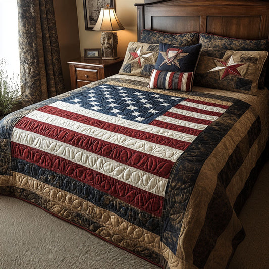 Stars of Honor 3-Piece Quilted Bedding Set NCU0PT3126