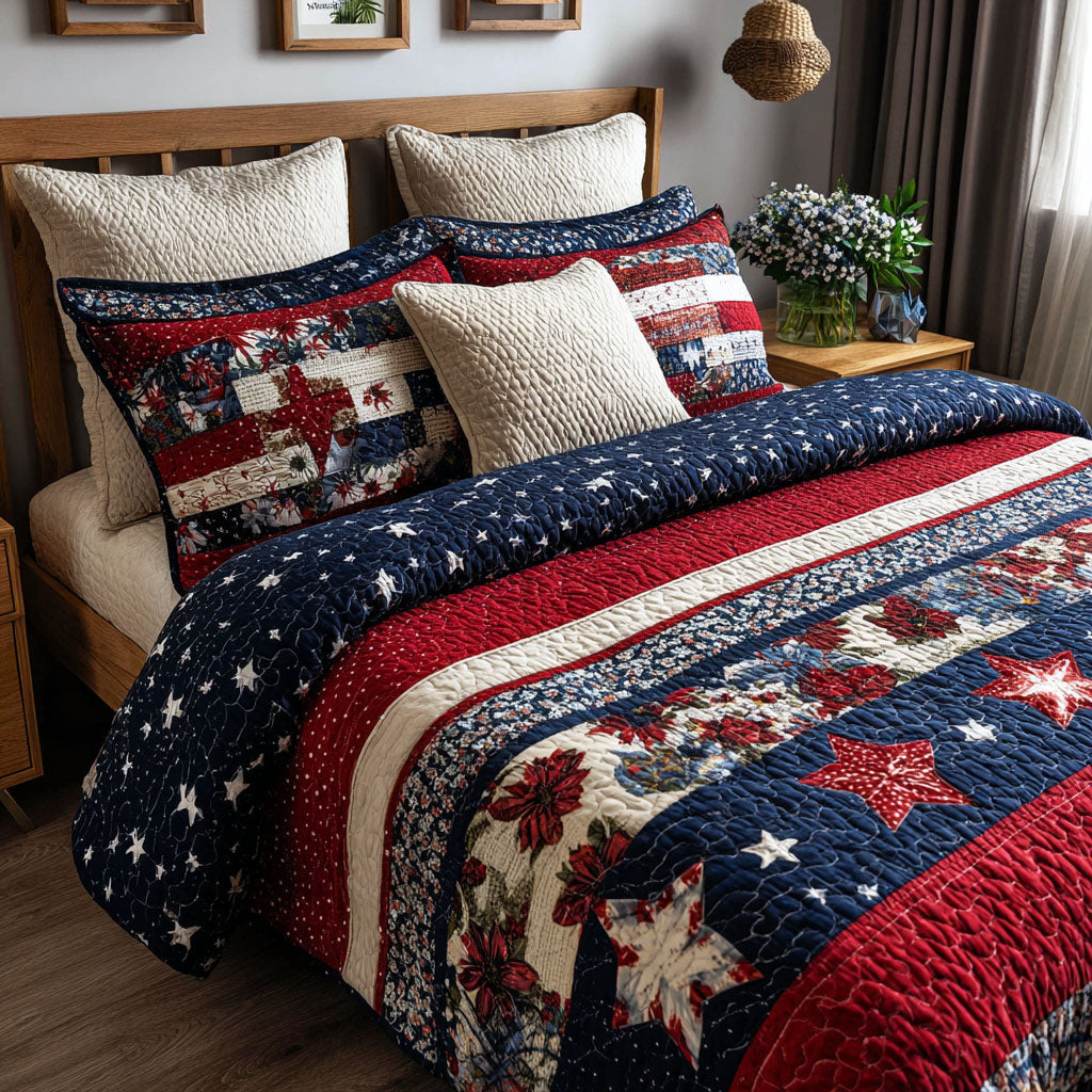 Stars of Pride 3-Piece Quilted Bedding Set NCU0NT11752