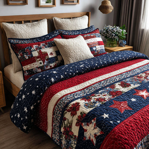 Stars of Pride 3-Piece Quilted Bedding Set NCU0NT11752