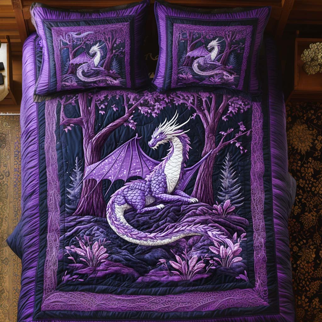 Dragon 3-Piece Quilted Bedding Set NCU0VT194