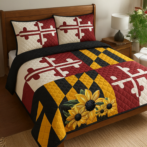 State Emblem 3-Piece Quilted Bedding Set NCU0DV5065