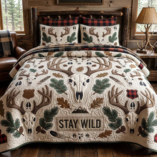 Stay Wild 3-Piece Quilted Bedding Set NCU0XD2839