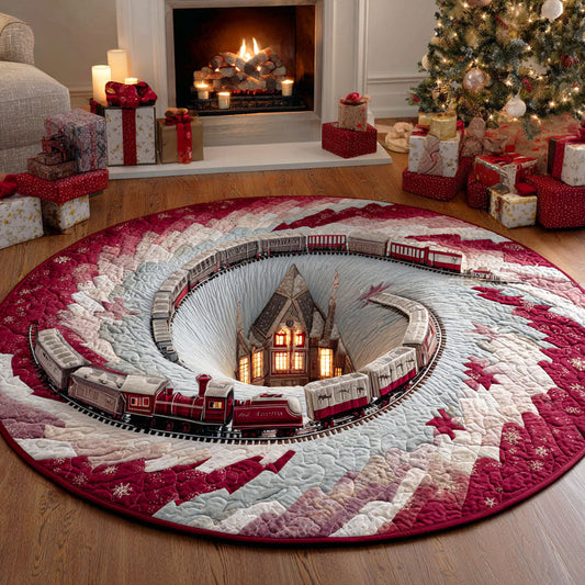 Steam Holiday Ride Quilted Round Mat NCU0TD787
