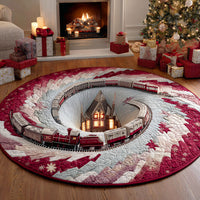 Steam Holiday Ride Quilted Round Mat NCU0TD787
