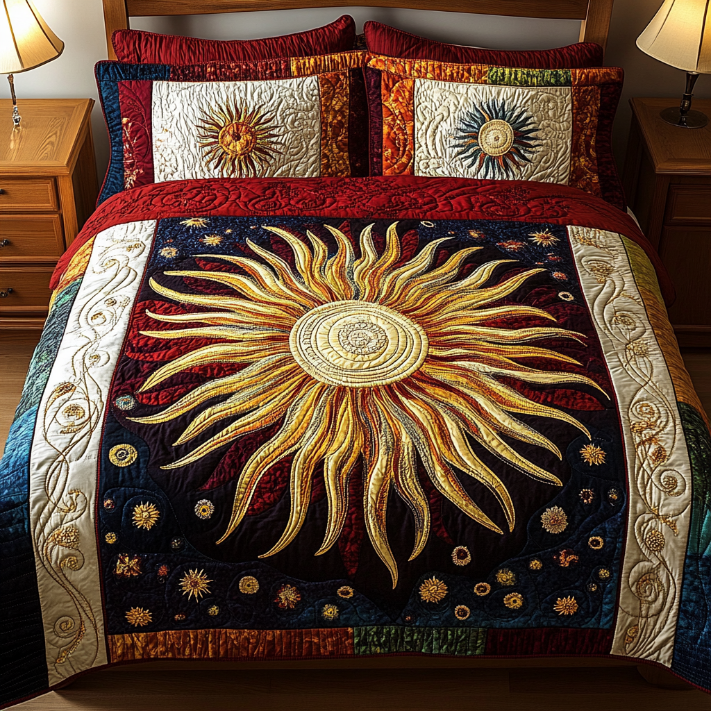 Stellar Sun 3-Piece Quilted Bedding Set NCU0VH2931