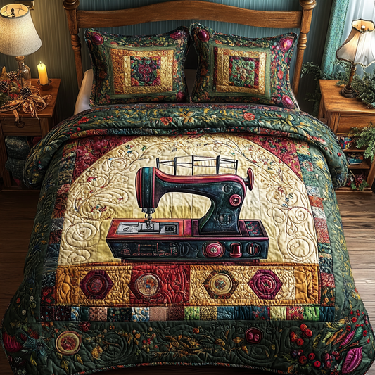 Stitched Memories 3-Piece Quilted Bedding Set NCU0TL2124