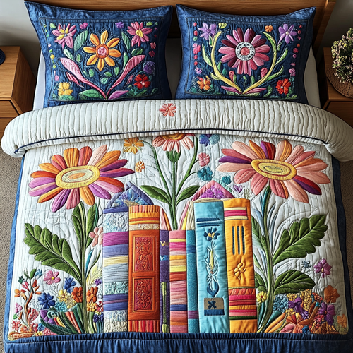 Stitched Stories 3-Piece Quilted Bedding Set NCU0DV3603