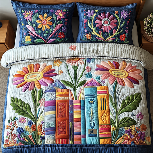 Stitched Stories 3-Piece Quilted Bedding Set NCU0DV3603