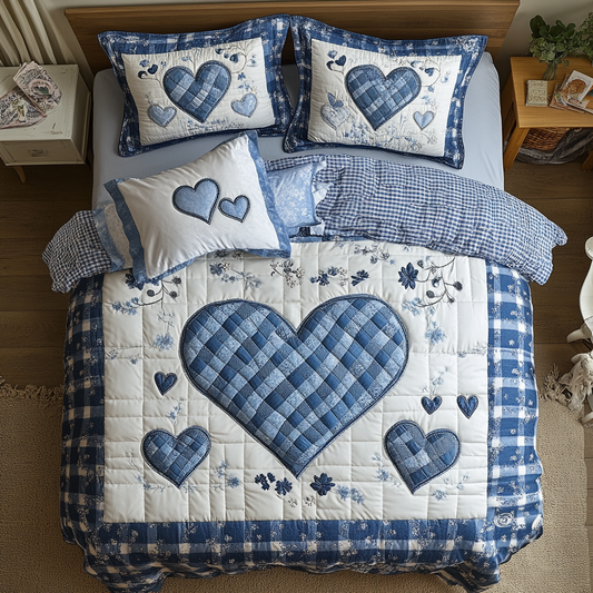 Stitched with Love 3-Piece Quilted Bedding Set NCU0DK3115
