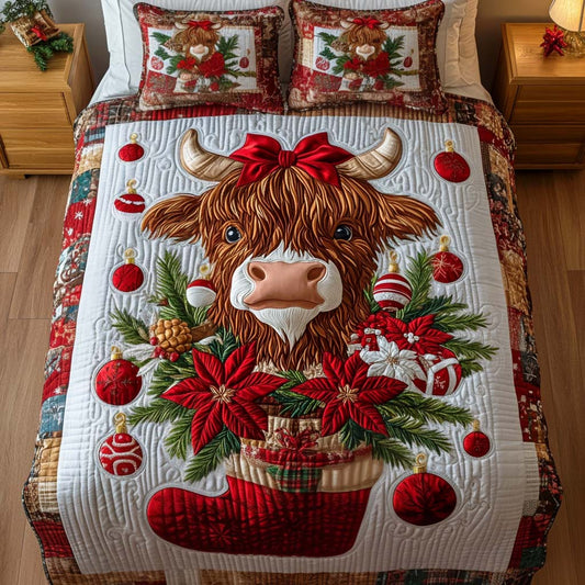 Stocking Joy 3-Piece Quilted Bedding Set NCU0NT2317