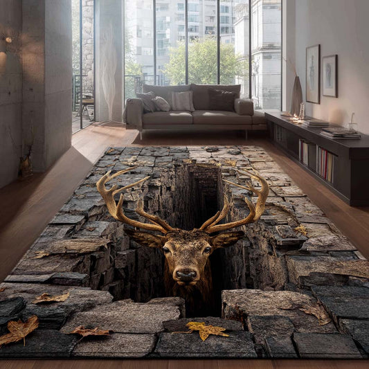 Stone Cave Deer Area Rug NCU0XD989
