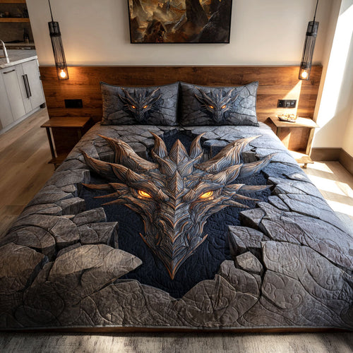 Stone Fury 3-Piece Quilted Bedding Set NCU0TV1345