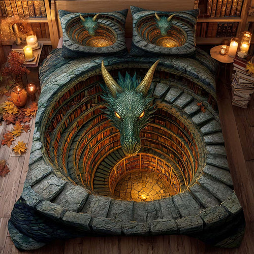 Stone Lair Dragon 3-Piece Quilted Bedding Set NCU0XD1274