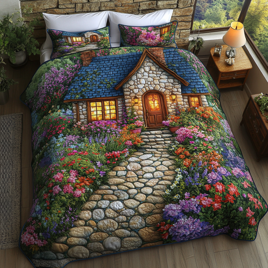 Stone Walkway 3-Piece Quilted Bedding Set NCU0DK6366