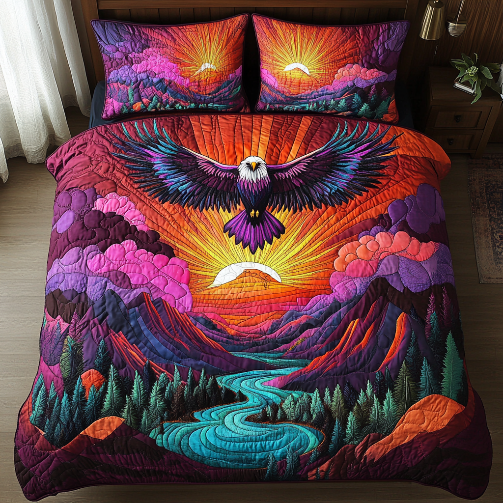 Storm Glider 3-Piece Quilted Bedding Set NCU0DK4493