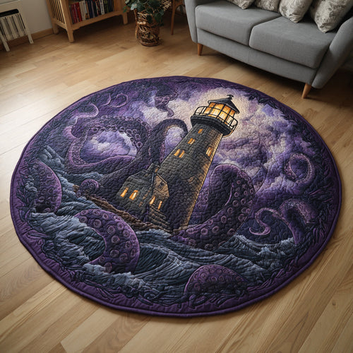Stormy Lighthouse Quilted Round Mat NCU0HH571