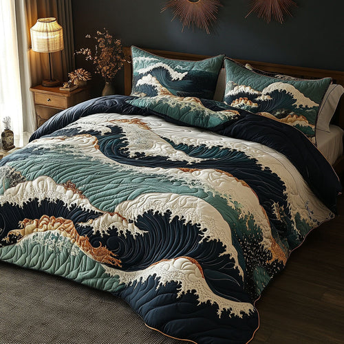 Stormy Serenity 3-Piece Quilted Bedding Set NCU0PT5113