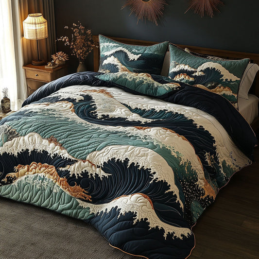Stormy Serenity 3-Piece Quilted Bedding Set NCU0PT5113