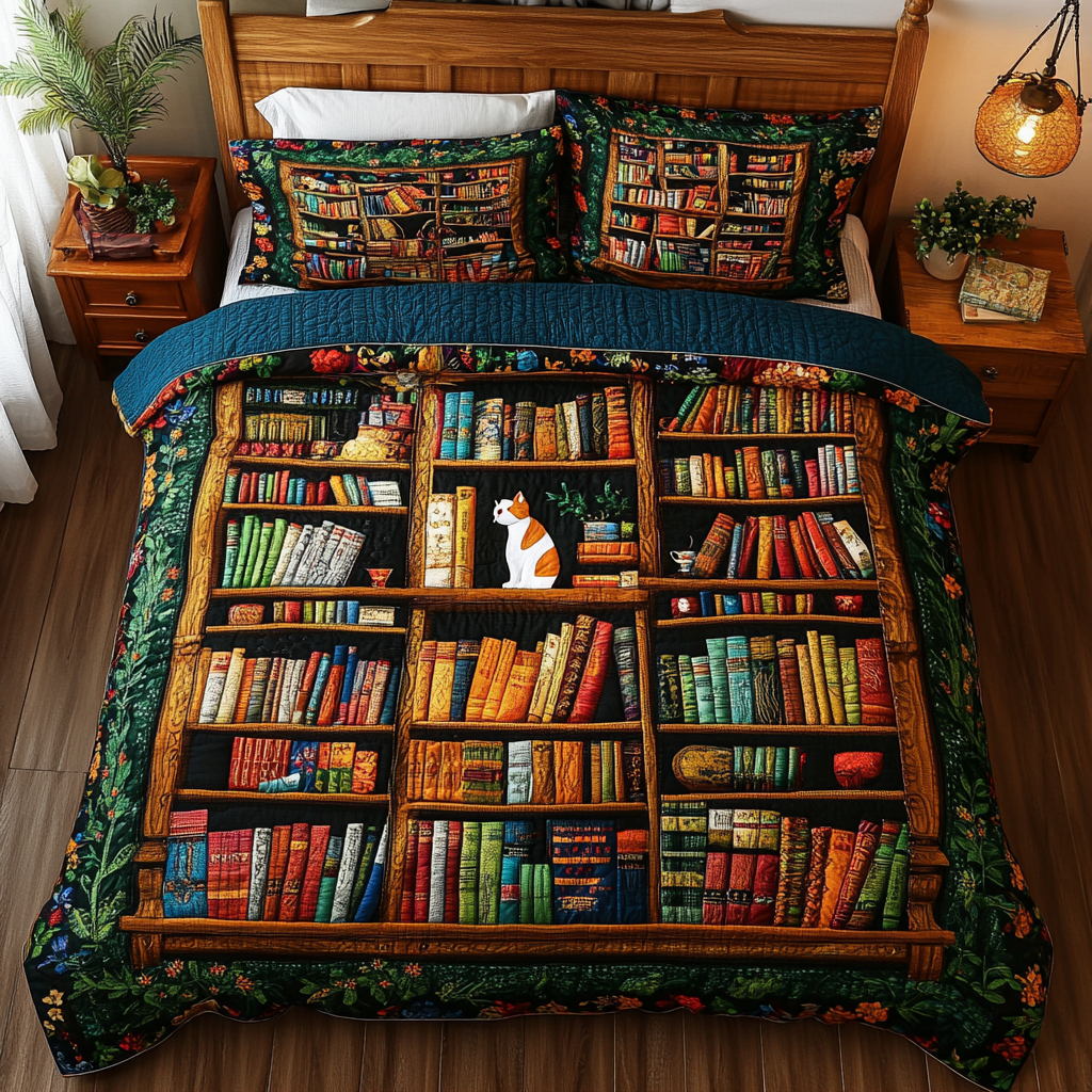 Story Roses 3-Piece Quilted Bedding Set NCU0DK9367