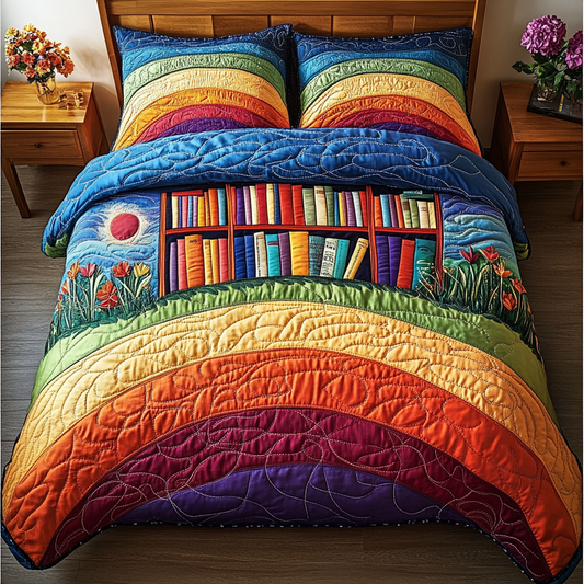 Story Stack 3-Piece Quilted Bedding Set NCU0DK4935
