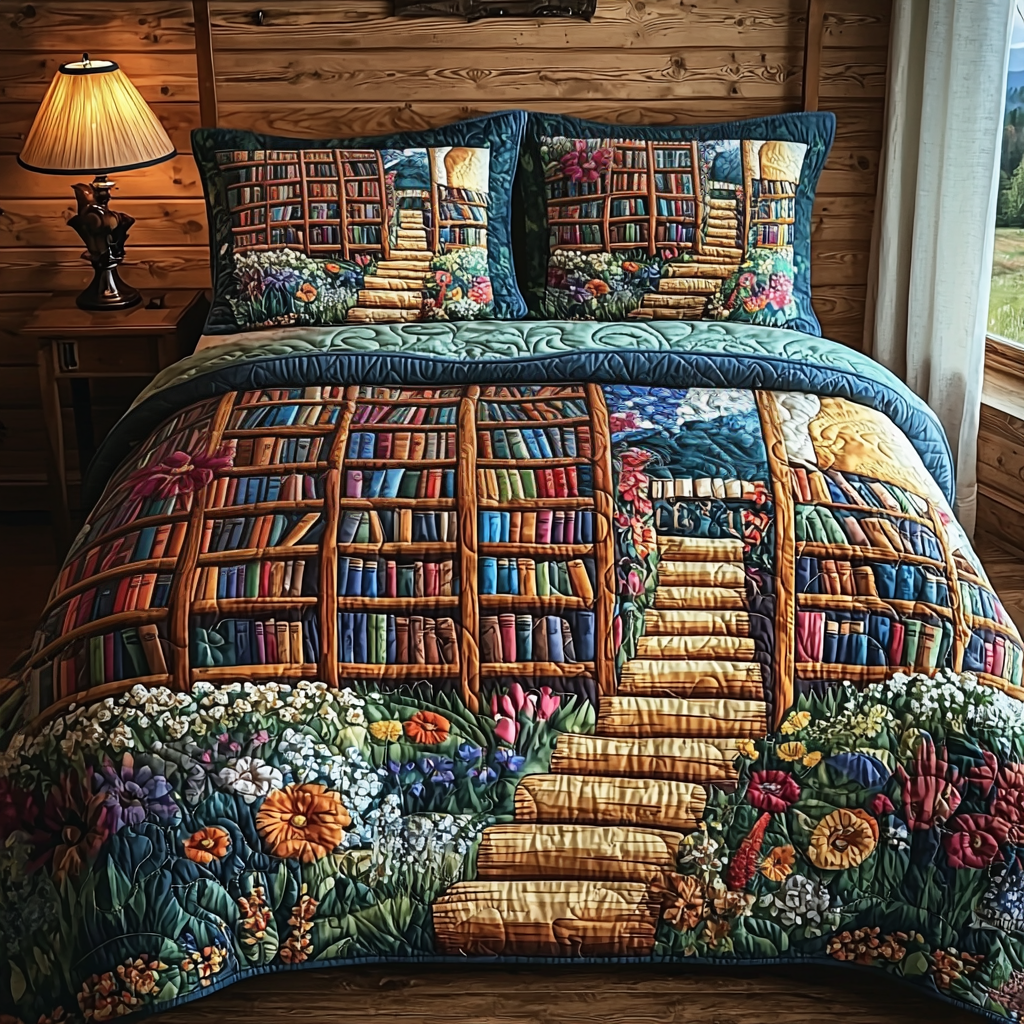 Storybook Garden 3-Piece Quilted Bedding Set NCU0DV6192