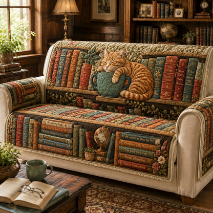 Storybook Teacup Purr Quilted Sofa Cover NCU0VL3884