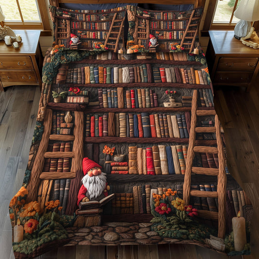 Storytime Gnome 3-Piece Quilted Bedding Set NCU0PT3187