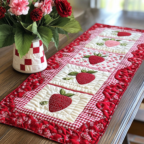 Strawberry Fields Quilted Table Runner NCU0NT3635