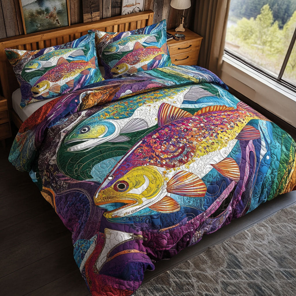 Streamside Slumber 3-Piece Quilted Bedding Set NCU0PT5304