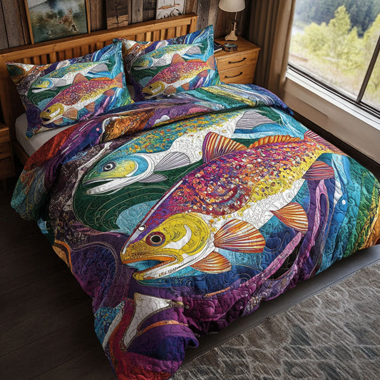 Streamside Slumber 3-Piece Quilted Bedding Set NCU0PT5304