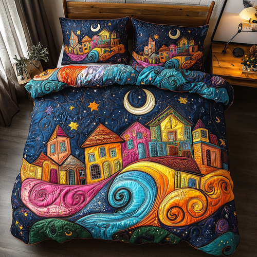Street Scene 3-Piece Quilted Bedding Set NCU0DK7820