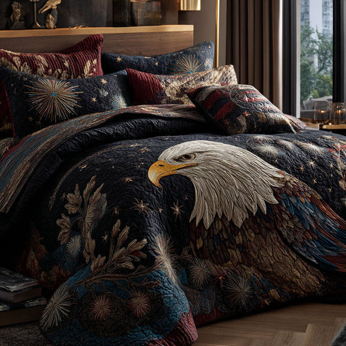 Strength of the Eagle 3-Piece Quilted Bedding Set NCU0PT7658