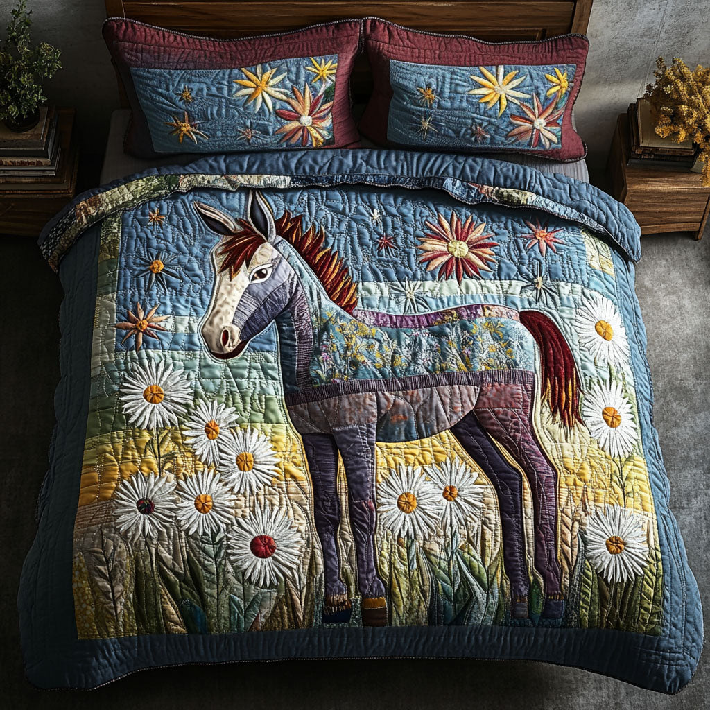 Strength of the Steed 3-Piece Quilted Bedding Set NCU0PT7659