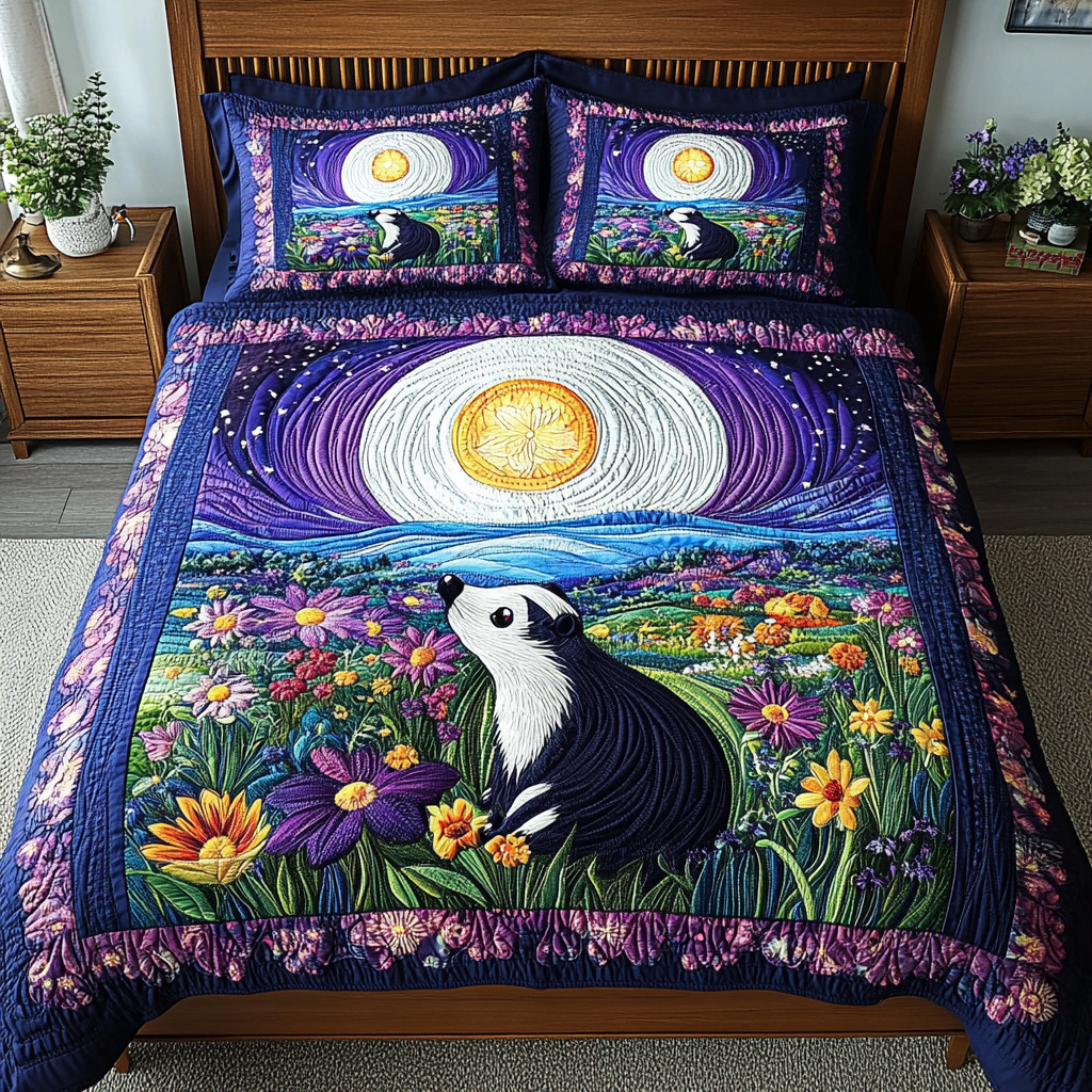 Stripe And Shadow 3-Piece Quilted Bedding Set NCU0DK4341