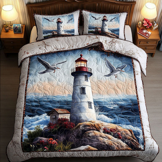 Striped Tower 3-Piece Quilted Bedding Set NCU0NT3545