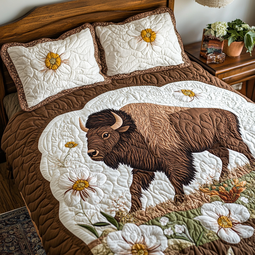Strong Bison 3-Piece Quilted Bedding Set NCU0DK6932