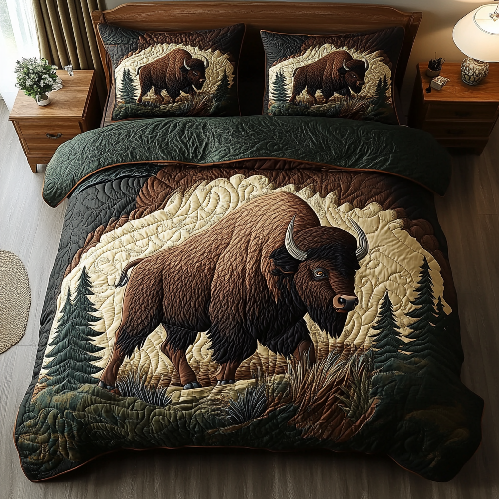 Strong Horizon 3-Piece Quilted Bedding Set NCU0VH4592