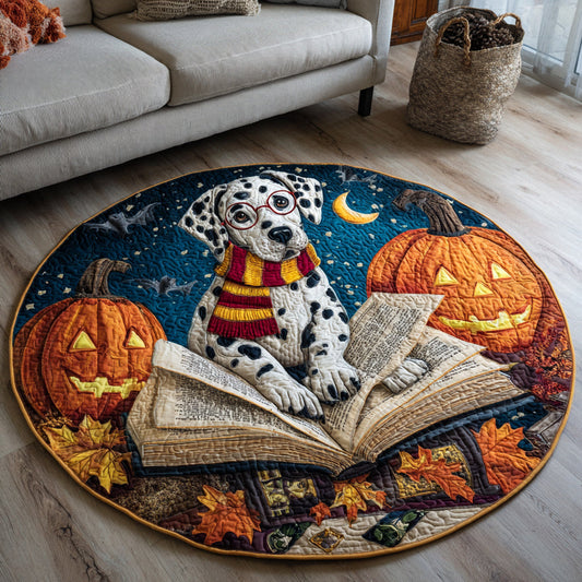 Studious Dalmatian Quilted Round Mat NCU0HH555
