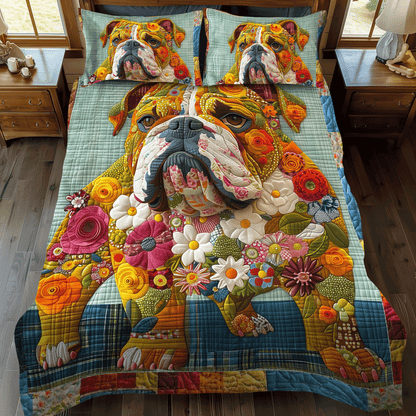 Sturdy Bulldog Strenght 3-Piece Quilted Bedding Set NCU0DV1678