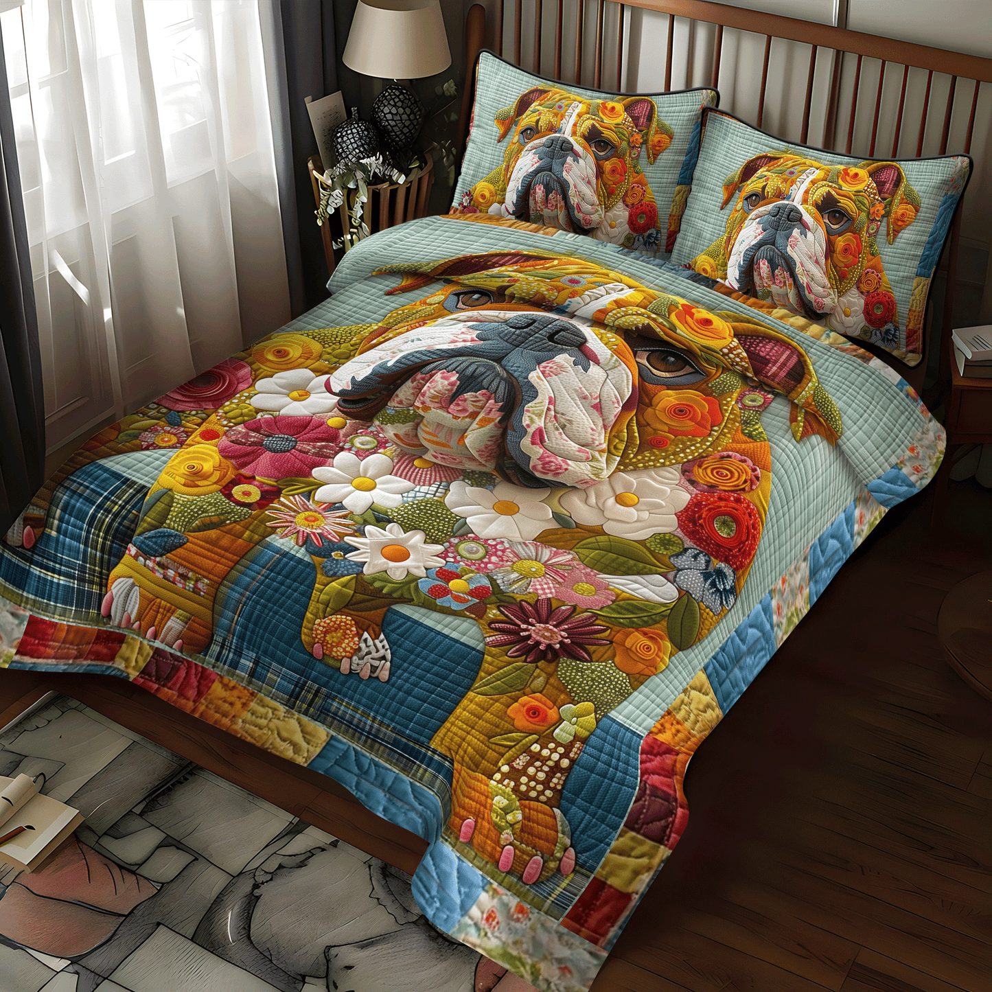 Sturdy Bulldog Strenght 3-Piece Quilted Bedding Set NCU0DV1678