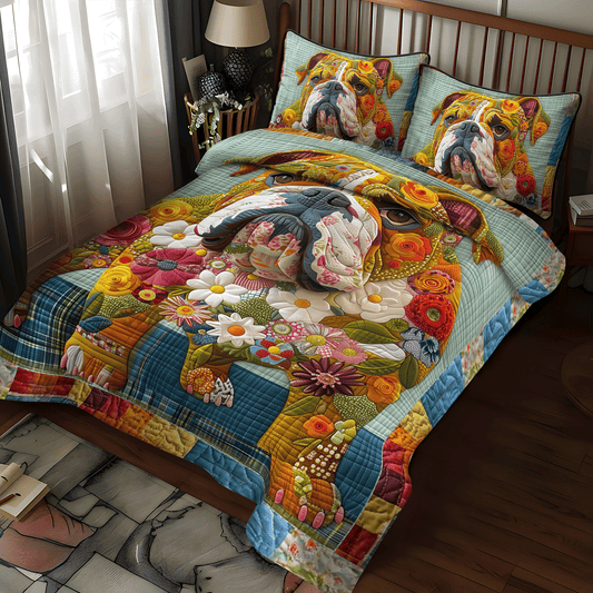 Sturdy Bulldog Strenght 3-Piece Quilted Bedding Set NCU0DV1678